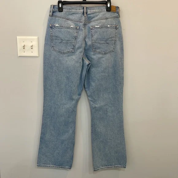 American Eagle ‘90s Bootcut Distressed Jeans 10 Regular Light Wash Denim Vintage - Picture 10 of 16